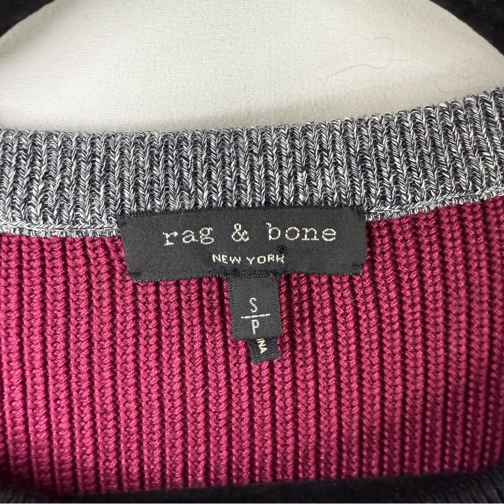Rag & Bone Jenna Pullover Oversized Colorblock Cotton Tunic Sweater, size S - Picture 3 of 9